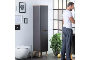 Шкаф-пенал Vitra Sento 40 L с корзиной для белья матовый серый - 3