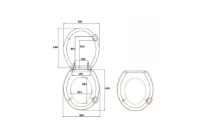 Сиденье для унитаза Boheme Vogue белое с петлями хром - 2