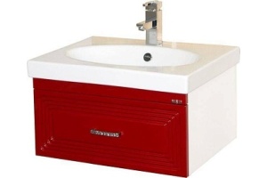 Тумба под раковину Misty Европа 60 красная глянцевая