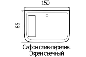 Ванна акриловая прямоугольная River Wemor 150/85/55 S (10000005547) - 3