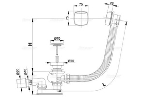 Слив-перелив AlcaPlast  (A51CRM-80) - 2