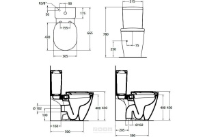 Унитаз напольный Ideal Standard Connect Air с крышкой, белый (E781801) - 3