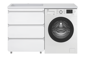 Тумба под стиральную машину Misty Чегет 70 белая глянцевая