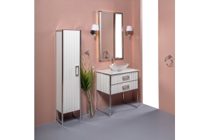 Зеркало Armadi Art Monaco 70х110 с подсветкой белый - хром - 2