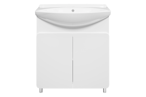 Тумба с раковиной Misty Чегет 75 белая глянцевая