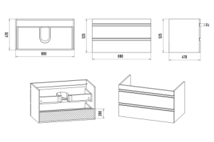 Тумба с раковиной Misty Ингрид 90 белая глянцевая - 3