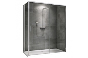 Душевой уголок Abber Komfort 160х90 профиль хром стекло прозрачное