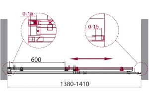 Душевая дверь BelBagno Acqua 140 профиль хром (ACQUA-BF-1-140-C-Cr) - 3
