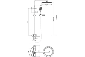 Душевая стойка BelBagno Luce черный матовый - 2