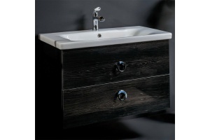 Тумба под раковину Armadi Art NeoArt 100 раковина моноблок темное дерево - 2