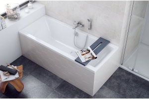 Полка на ванну Excellent Level серая - 2