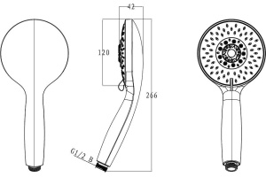Душевая лейка Bravat Waterfall P70139CP-2-RUS - 3