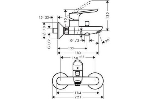 Смеситель Hansgrohe Logis E 71403000 для ванны с душем - 2