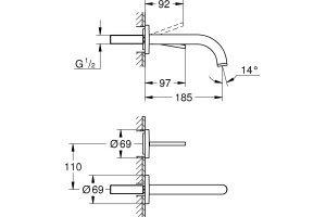 Смеситель Grohe Atrio New Joy 19287003 для раковины - 2