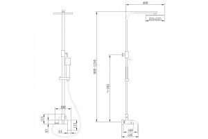 Душевая стойка ABBER Wasserfall с изливом, хром (AF8616) - 3
