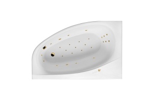 Акриловая ванна Excellent Kameleon 170x110 белая золото левая с гидромассажем