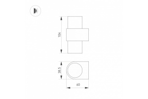 Настенный светодиодный светильник Arlight SP-Spicy-Wall-Mini-Twin-S104x39-2x3W Day4000 035561 - 2