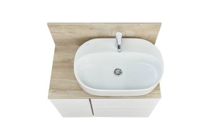 Тумба с раковиной Одри 62 и столешницей Aquaton Мишель 80 белый-светлое дерево - 2