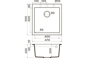 Мойка кухонная Omoikiri Bosen платина (4993591) - 2