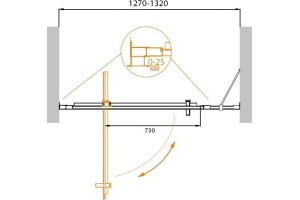 Душевая дверь в нишу Cezares Molveno BA 11 100+30 C Cr IV - 3