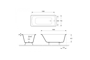 Ванна чугунная Delice Prestige 180х75 белый - 2