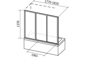 Шторка на ванну Ravak AVDP3-180 Transparent, профиль белый - 2