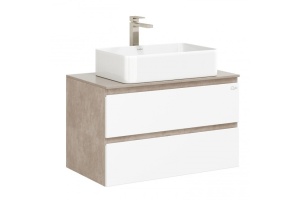 Тумба с раковиной Onika Алеста 80 белый/камень светлый (108054)