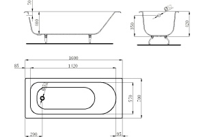 Чугунная ванна Byon Byon 160x70 (V0000219) - 2