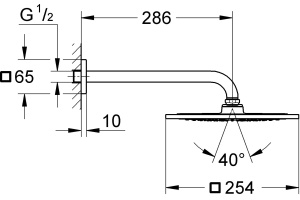 Верхний душ Grohe Rainshower F 26060000 - 3