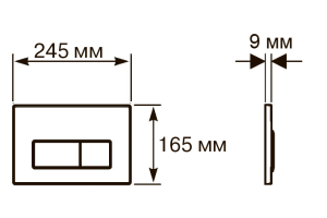 KDI-0000031 (009D-2) Панель смыва Slim Черный матовый (клавиша прямоугольная, хром) НОВИНКА - 3