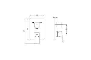102167205EX-KDE TIERA смеситель для ванны 2 режима (внешняя часть) - 2