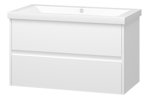 Тумба с раковиной Misty Алиса 90 белая глянцевая