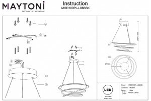 Подвесной светильник Maytoni Nola MOD100PL-L88BSK - 2