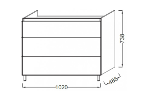 Тумба под раковину Jacob Delafon Odeon Up 105 см (EB994-N18) - 2