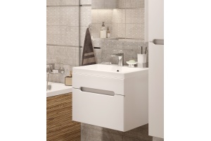 Тумба с раковиной DIWO Коломна 60, подвесная с накладной раковиной, белая, МДФ - 3