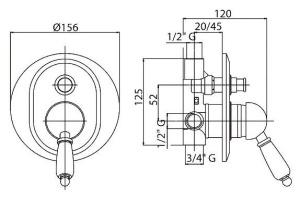 Смеситель Cezares Vintage VDIM-01-Sw  для ванны - 2