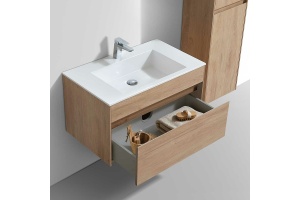 Тумба с раковиной Vincea Chiara 80 светлое дерево - 2