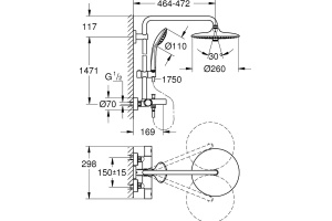 Душевая стойка Grohe Euphoria 27475001 - 2