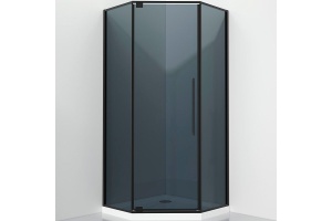 Душевой уголок Black&White Stellar Wind 100х100 черный стекло тонированное
