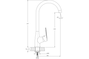 Смеситель для кухонной мойки RUSH Edge (ED7735-22) - 3