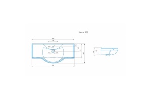 Тумба с раковиной Misty Жардин 105 бежевая глянцевая - 3