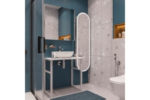 Мебель для ванной DIWO Элиста 80 белый мрамор, с раковиной Moduo 55 Leaf - 2