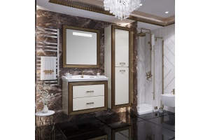Тумба с раковиной Opadiris Карат 80 золотая патина - 2