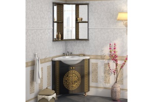 Мебель для ванной Misty Olimpia Lux 60 угловая, черная патина