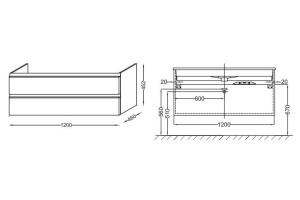 Тумба под раковину Jacob Delafon Vox 120 см (EB2021-RA-E15) - 2