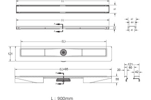 Душевой лоток Berges B1 Keramik 90 золото глянцевое - 2