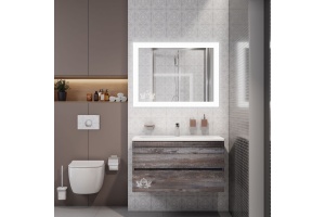 FAMILY База под раковину подвесная с двумя выкатными ящиками, Pino Esotica, 900x480x550, Family-900-2C-SO-PE