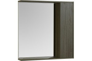 Зеркало-шкаф Aquaton Стоун 80 R с подсветкой темное дерево