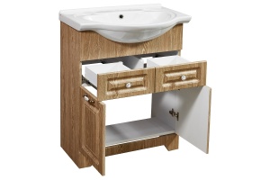 Тумба под раковину Stella Polar Кармела 65 светлое дерево - 2