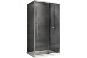 Душевой уголок Abber Schwarzer Diamant 170х75 хром стекло прозрачное